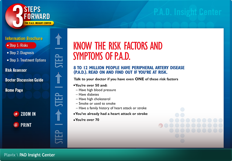 Plavix PAD Insight Center Flash Application