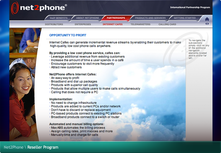 Net2Phone Reseller Program Flash Application