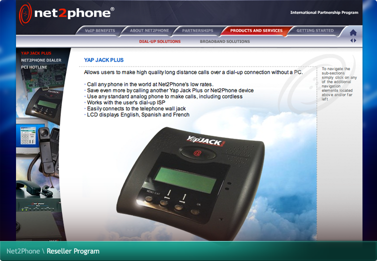 Net2Phone Reseller Program Flash Application