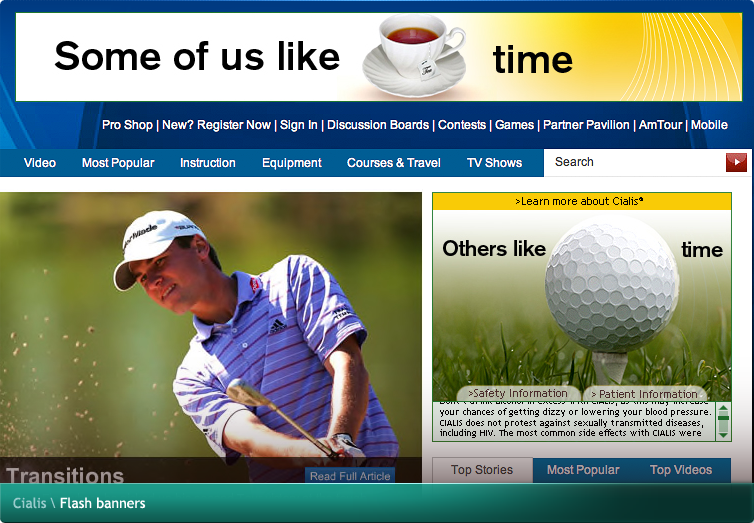 Cialis Flash banners