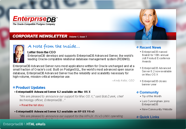 EnterpriseDB HTML eMail