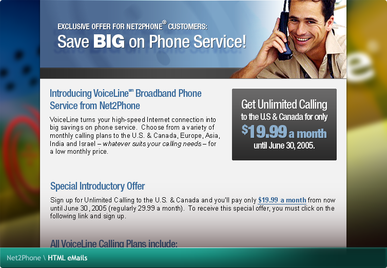 Net2Phone HTML eMail