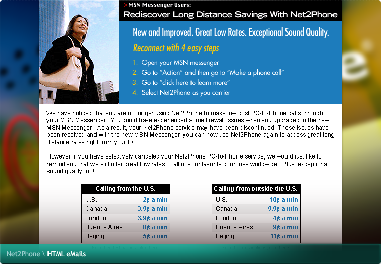 Net2Phone HTML eMail