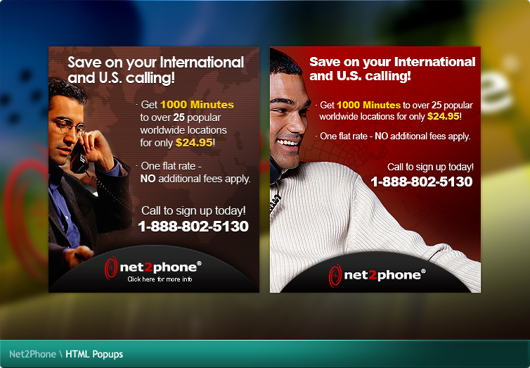 Net2Phone HTML Popups