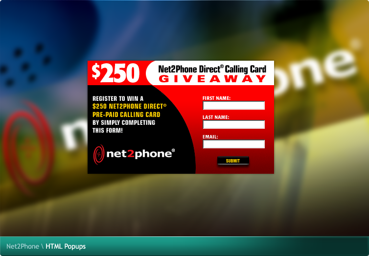 Net2Phone HTML Popups